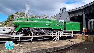 Steam Locomotive 3801  On The Turntable  NSW Rail Museum  April 2023 [upl. by Moreland]