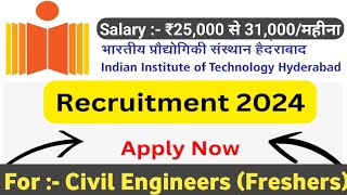 IIT Project Engineer Civil Vacancy 2024 diplomaholders [upl. by Oitaroh]