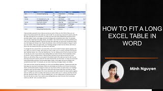 How to fit a large Excel table into a Word document 3 methods minhacademy mswordtutorial [upl. by Llenaej]