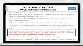 TNEA 2024 Certificate Upload demo [upl. by Ervine]