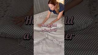 How to fold a comforter or duvet howto tutorial homehacks hack comforter folding organization [upl. by Aihsekyw872]