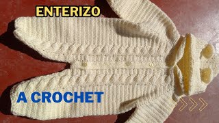 Enterizo O Bebecrece Con Capucha Tejido A Crochet Para Un Bebé De 6 A 9 Meses [upl. by Nosirrag363]