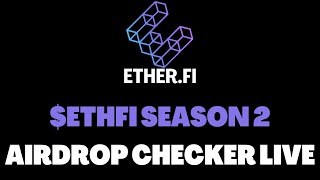 Etherfi Season 2 Airdrop ➡️ Eligibility Checker Live 🪂 [upl. by Socha]