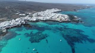 Fishing village  Pueblo de pescadores  Lanzarote Dronevideo 4K Relax [upl. by Iaoh]