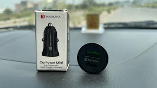 Portronics CarPower Mini Car Charger with Dual Output Fast Charging [upl. by Einahets]