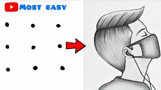 How to draw easy boy from 9 points  Boy drawing step by step  Boy drawing  Boy dots drawing [upl. by Gilbye]