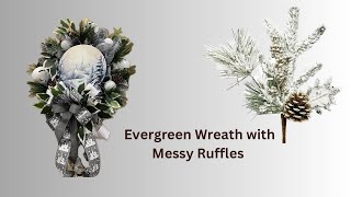 Silver Winter Church Evergreen Deco Mesh Wreath Hard Working Mom How to [upl. by Frodi]