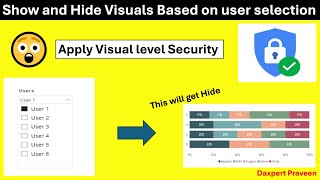 ShowHide visual as user selection power bi tutorial  Visual level security  DAX powerbideveloper [upl. by Jepum]