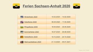 Ferien SachsenAnhalt 2020 [upl. by Leibman]