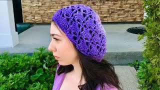 Part 2  Cloister Shell Slouchy Hat  Crochet Tutorial [upl. by Aliek]