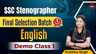 SSC Stenographer Final Selection Batch  English  Demo Class 1 By Pratibha Singh [upl. by Ihcelek339]