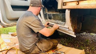 Rocker Panel Replacement on 2013 Ford Econoline E350 [upl. by Kartis215]