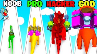 NOOB vs PRO vs HACKER  Dino Run Battle  With Oggy And Jack  Rock Indian Gamer [upl. by Wunder]