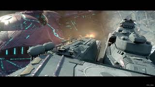 Halo Wars  quotSpirit of Fire collides with a Covenant destroyerquot Cinematic  1080p60 [upl. by Nilatak]