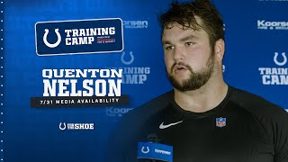 Quenton Nelson Training Camp Media Availability  July 31 2024 [upl. by Nerraw]