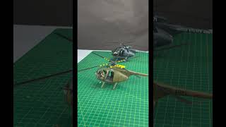 135 OH6A Cayuse Vietnam war amp MH6J Little Bird modern war probuiltmodel scalemodel [upl. by Orofselet]