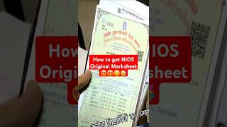 How to get NIOS Original Marksheet shorts nios manishvermanios [upl. by Howes]