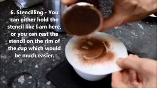 How to stencil a cappuccino coffee with fresh milk [upl. by Lehte]