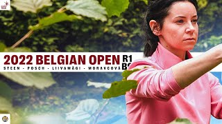 2022 PDGA Euro Tour 9  Belgian Open  FPO R1B9 Feature Card  Liivamägi Steen Posch Moravcová [upl. by Sekofski520]