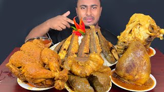 Full Beef Huart Curry Beef Lange Beef Airway Whole Chicken Goat Head Fish Fry with Rice Eating [upl. by Hendrik]