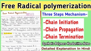 Free Radical Polymerization  Detailed Mechanism And Concept  Synthetic Polymerization Notes [upl. by Alia]