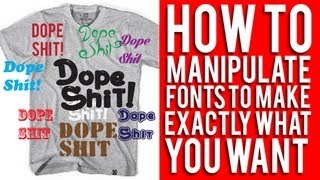 How to manipulate fonts for Tshirt and Snapback hat designs [upl. by Berlauda667]