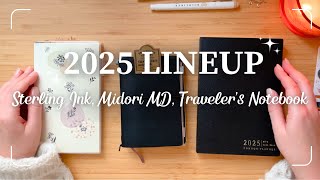 2025 PLANNER AND JOURNALS LINEUP  Sterling Ink Midori MD Travelers Notebook [upl. by Annaihr]