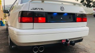 Stock 28 jetta VR6 shooting blue flames  R32 engine swap jetta 3 performance [upl. by Willner8]