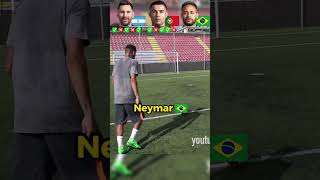 Messi VS Ronaldo VS Neymar 🔥 Crossbar Challenge 🤯⚽ [upl. by Atihcnoc]