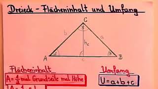 Dreieck Berechnung von Flächeninhalt und Umfang [upl. by Zelda]