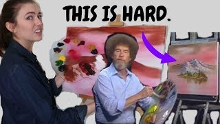 I Tried Following A Bob Ross Painting Tutorial Hard [upl. by Anders99]