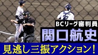 球審関口航史！見逃し三振アクション！BCリーグ審判員！ [upl. by Gschu]