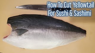 Cara Memotong Ikan Yellowtail Untuk Sushi amp Sashimi  How To Cut Yellowtail For Sushi amp Sahimi [upl. by Rotow]