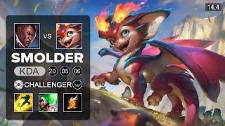 Smolder vs Lucian ADC  KR Challenger  Patch 144 Season 14 [upl. by Cimah524]