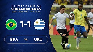 BRASIL vs URUGUAY 11  RESUMEN  ELIMINATORIAS SUDAMERICANAS  FECHA 12 [upl. by Deck]