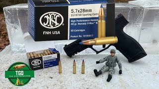 57X28mm SS197SR Clear Ballistic Gel Test  40gr Hornady Vmax Bullet [upl. by Aneris]