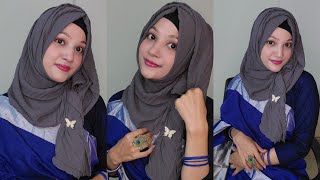 How to Style Hijab with Saree 2023 Tahmina Shova 💝💝 [upl. by Rorie]