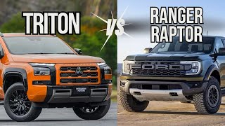 Ford Ranger Raptor Vs Mitsubishi Triton 2024 Detaild Comparison [upl. by Neerod]