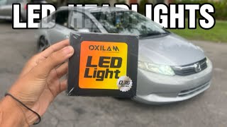 OXILAM Led Headlights 9006HB4 Installation amp Review [upl. by Hamrnand296]