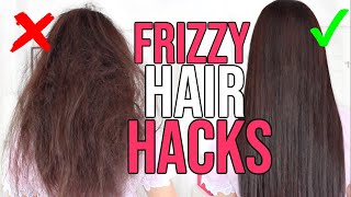 8 HAIR HACKS For Fixing FRIZZY HAIR [upl. by Emina]