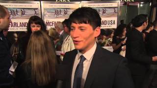 McFarland USA Carlos Pratts Official Premiere Interview  ScreenSlam [upl. by Llehcal]