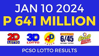 Lotto Result January 10 2024 9pm PCSO [upl. by Elfreda]