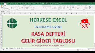 Excel Gelir Gider Tablosu Kasa grafikli [upl. by Alyac]