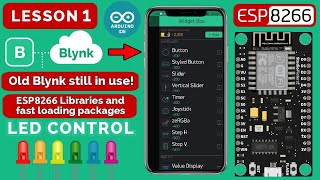 1Blynk Esp8266 Led Control Lesson 1  Blynk old NodeMCU wifi IoT Arduino code DIY English esp8266 [upl. by Nehcterg]