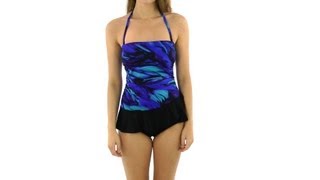 Longitude Modern Art Peplum Bandeau One Piece  SwimOutletcom [upl. by Forbes243]