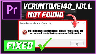 Fixing Premiere Pro Startup Issues Missing DLL Files [upl. by Dora]
