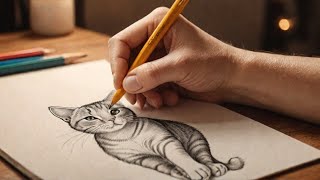 How to Draw a Realistic Cat  Step by Step Tutorial  Drawing [upl. by Yspyg]