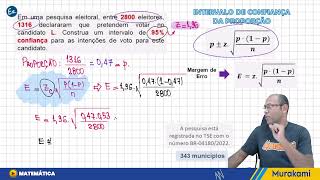 PESQUISA ELEITORAL  INTERVALO DE CONFIANÇA [upl. by Aleira455]