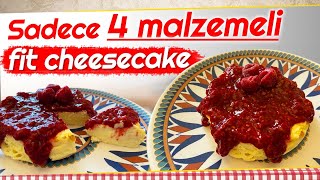 Sadece 4 malzemeli fit cheesecake tarifi [upl. by Ahsenid]