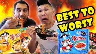 FIRE NOODLE RAMENALL SAMYANG FLAVORS RANKED  Life After College Ep 563 [upl. by Hgielhsa24]